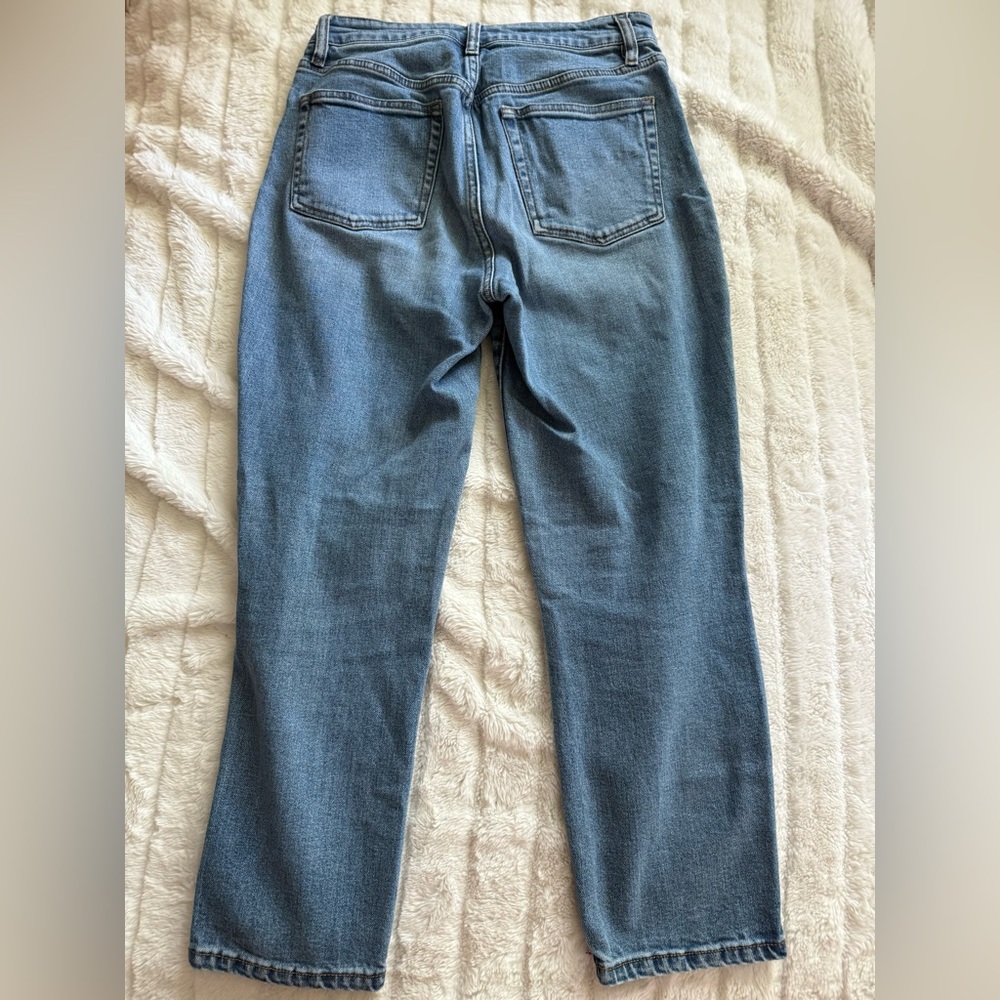 OAT New York High Rise Straight Crop Jeans Women’s Size 27 Medium Wash Denim - Picture 8 of 10